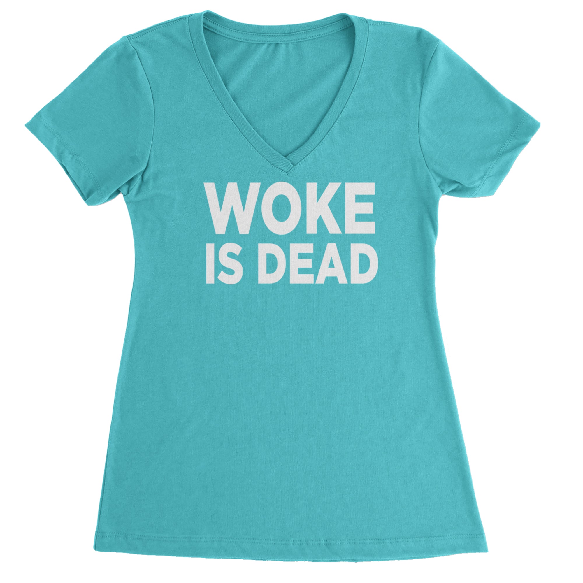 Woke Is Dead Satire Ladies V-Neck T-shirt Surf