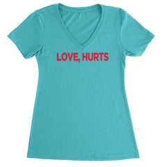 Love Hurts Ladies V-Neck T-shirt Surf