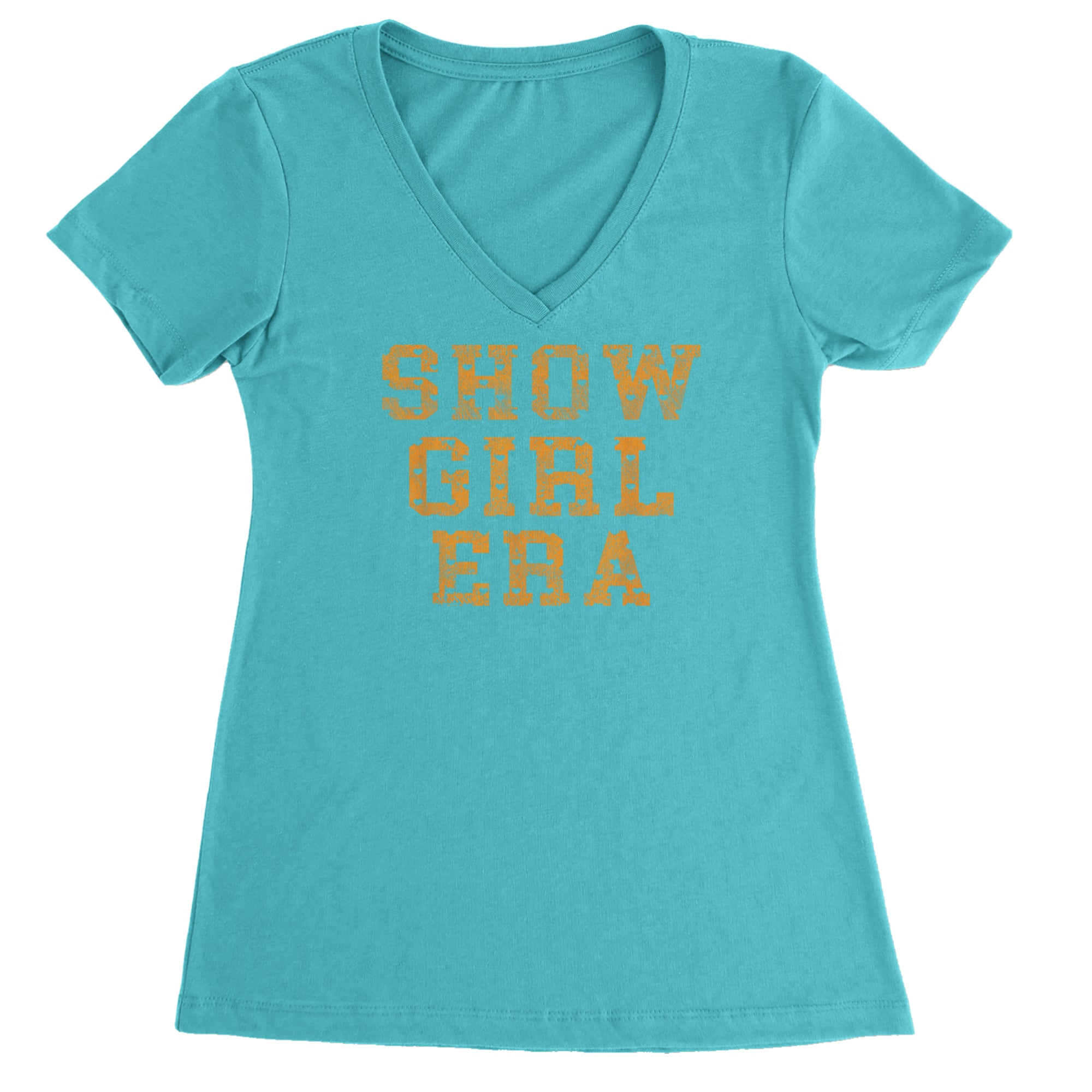 Vintage Showgirl Era Heart Ladies V-Neck T-shirt Surf