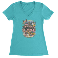 I Will Always Love You Dolly Ladies V-Neck T-shirt Surf