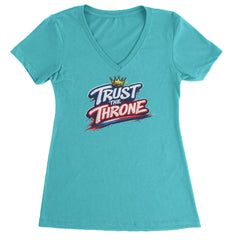 Trust The Throne Crown Philly Hoops Ladies V-Neck T-shirt Surf