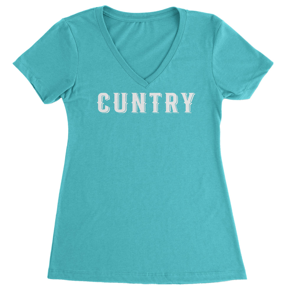 Cuntry Been Country Cowboy Ladies V-Neck T-shirt Surf