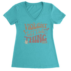 Violent Little Thing Dragon Ladies V-Neck T-shirt Surf