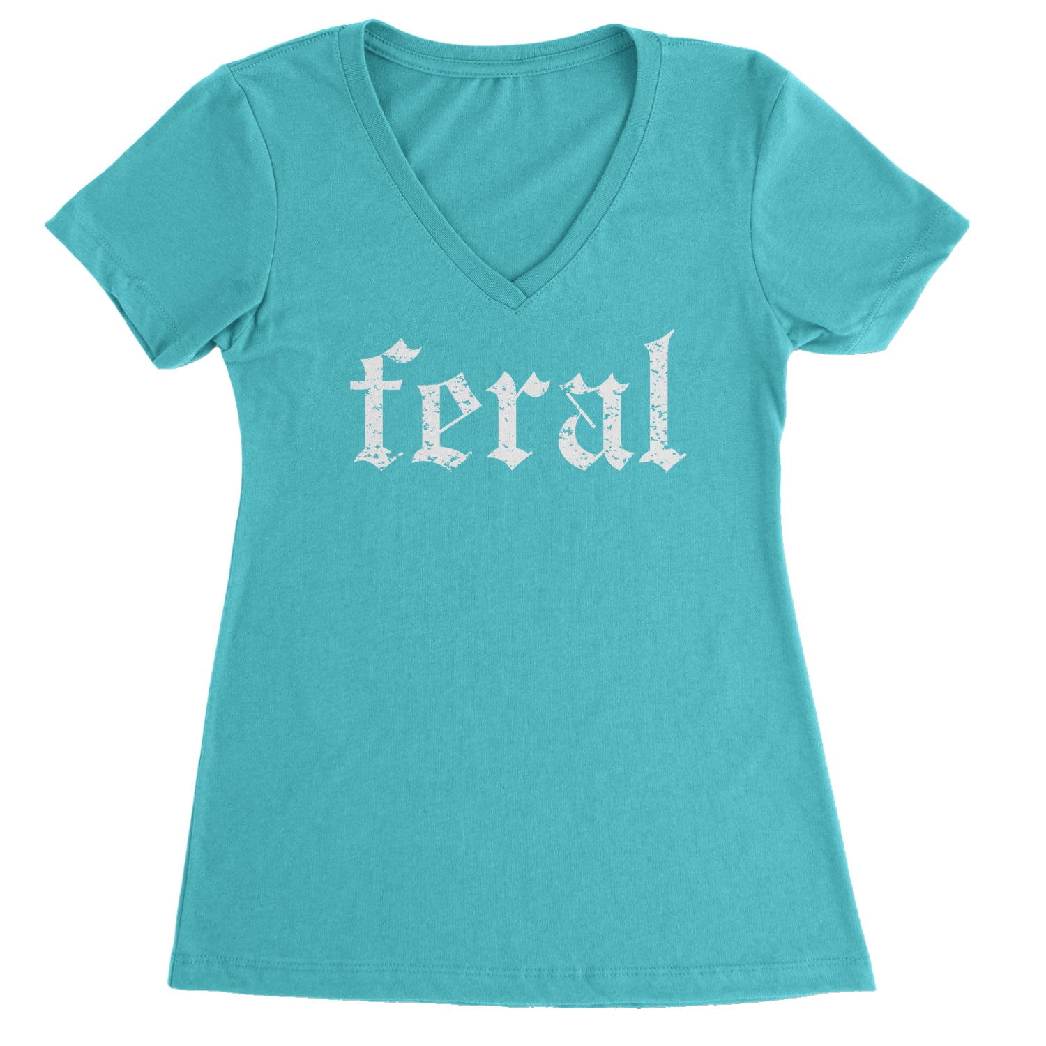 Feral Club Rat Festival Rave EDM Ladies V-Neck T-shirt Black