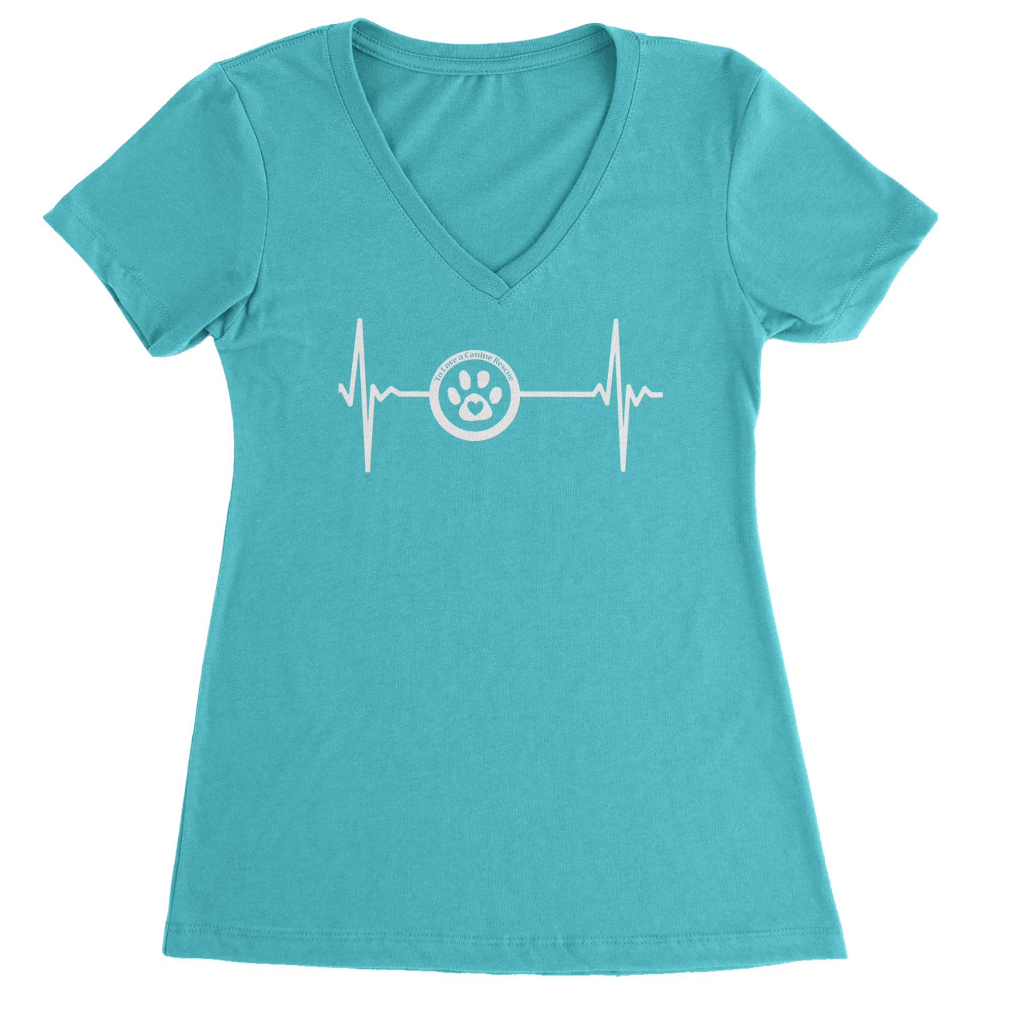 TLC Rescue Heartbeat Ladies V-Neck T-shirt Surf