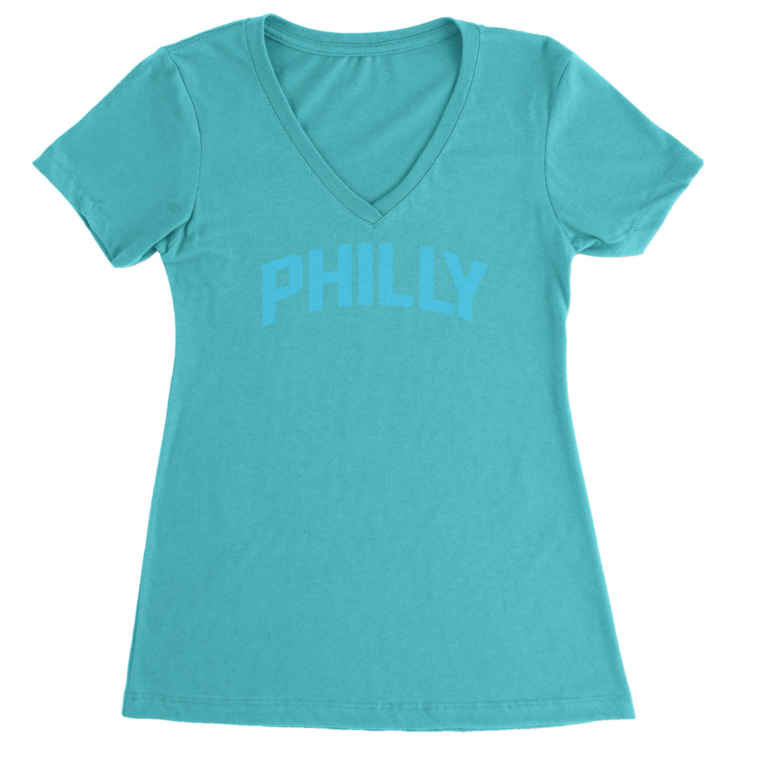 Philly Philadelphia Pride Ladies V-Neck T-shirt Surf