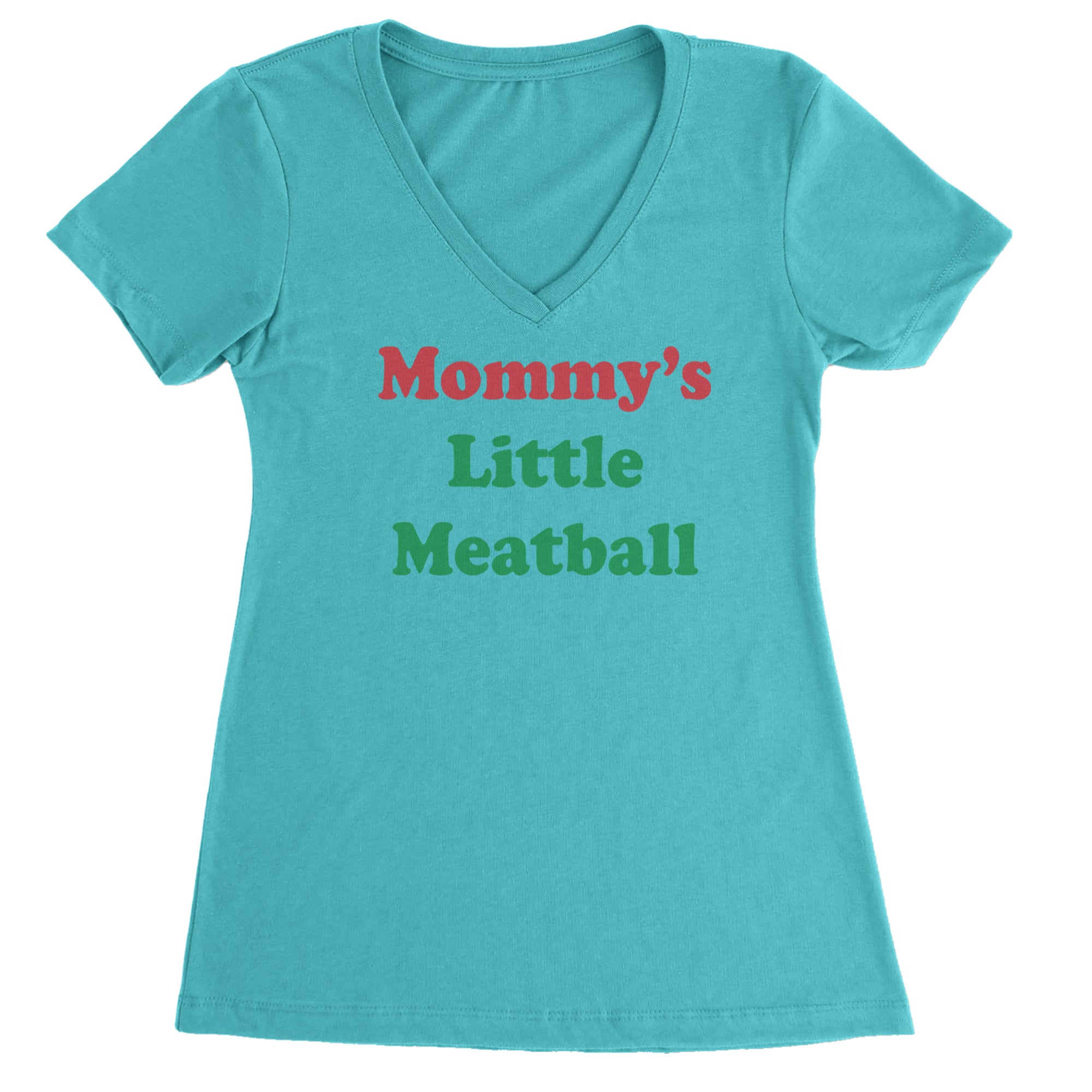 Mommy's Little Meatball Love Island Ladies V-Neck T-shirt Surf