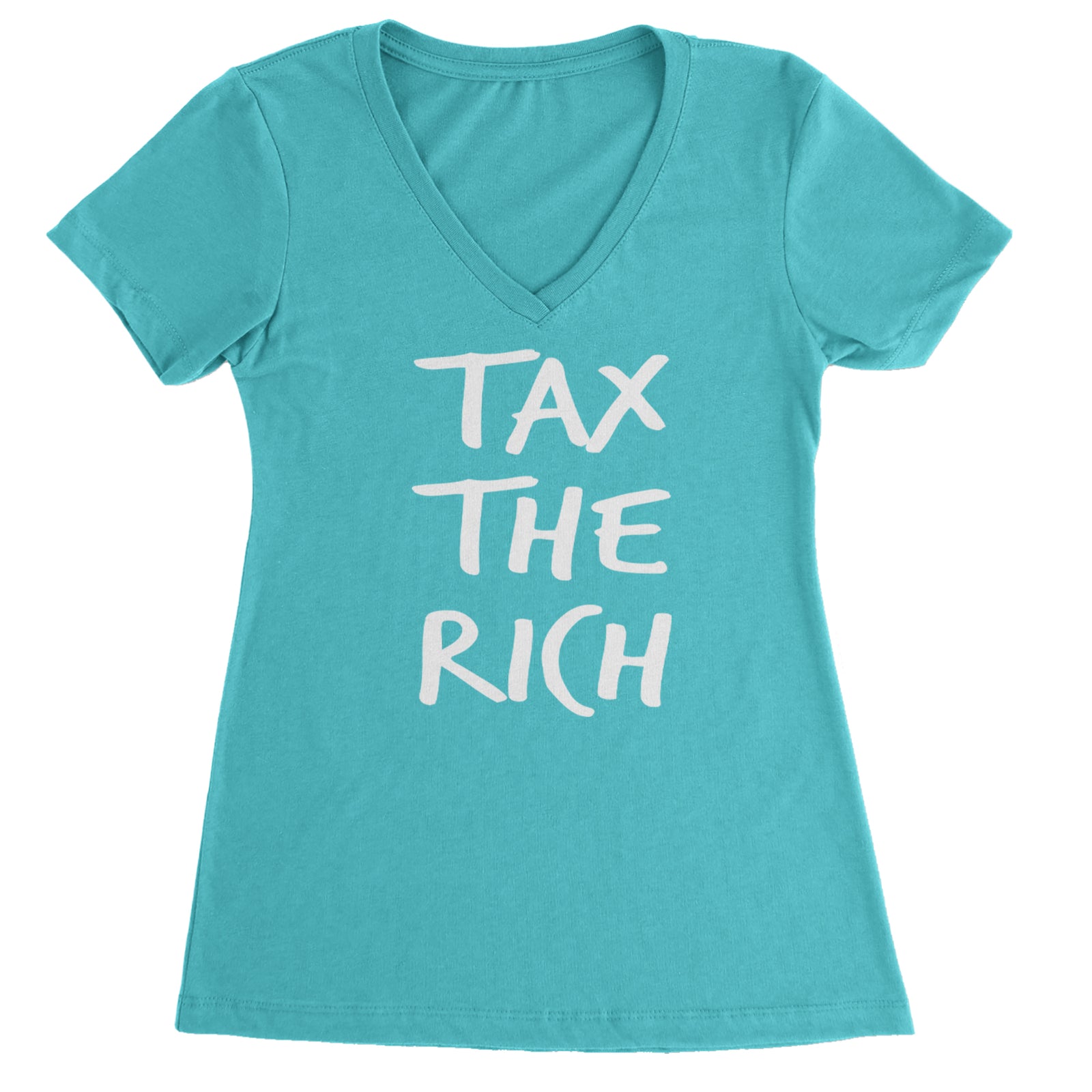 Tax the Rich Protest Wealth Inequality Ladies V-Neck T-shirt Black