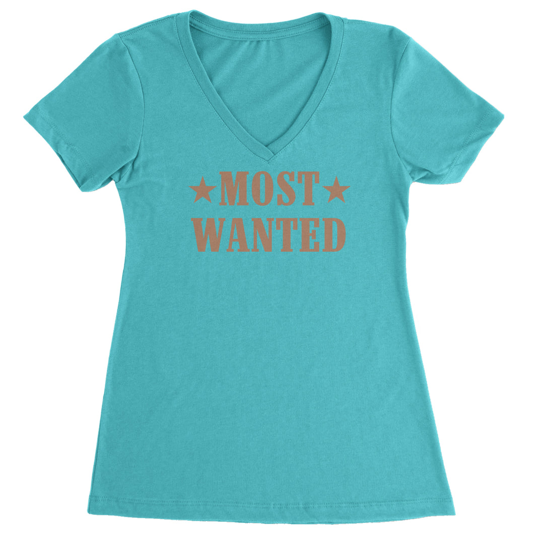 Most Wanted Cowboy Ladies V-Neck T-shirt Surf