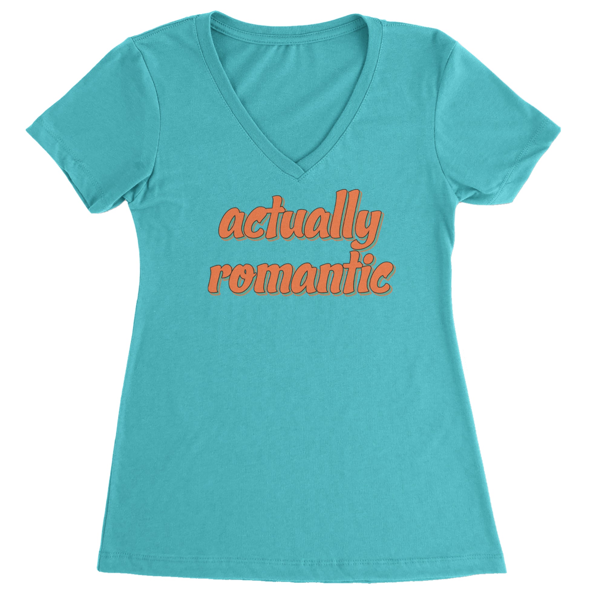 Actually Romantic Ladies V-Neck T-shirt Surf
