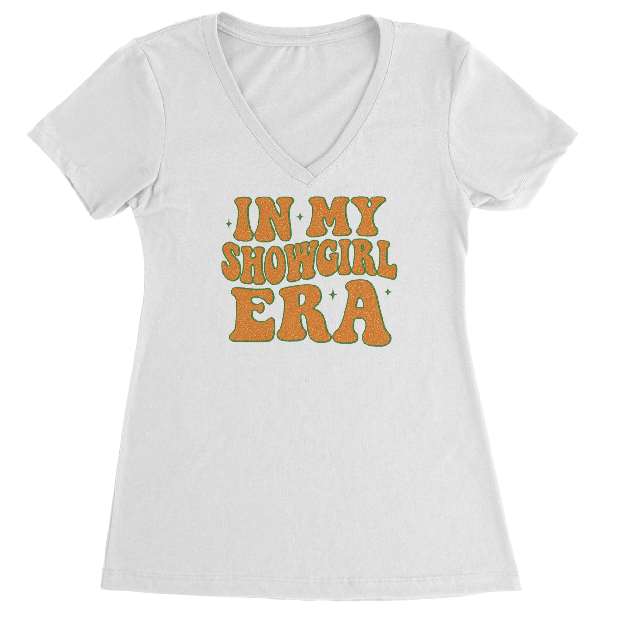 In My Showgirl Era Retro Ladies V-Neck T-shirt White
