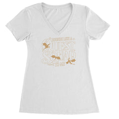 Sounds Like A Quest Squad To Me Empyrean graphic on Women's Lightweight V-Neck T-Shirt in White