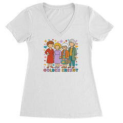 Golden Forever Golden Girls Ladies V-Neck T-shirt White