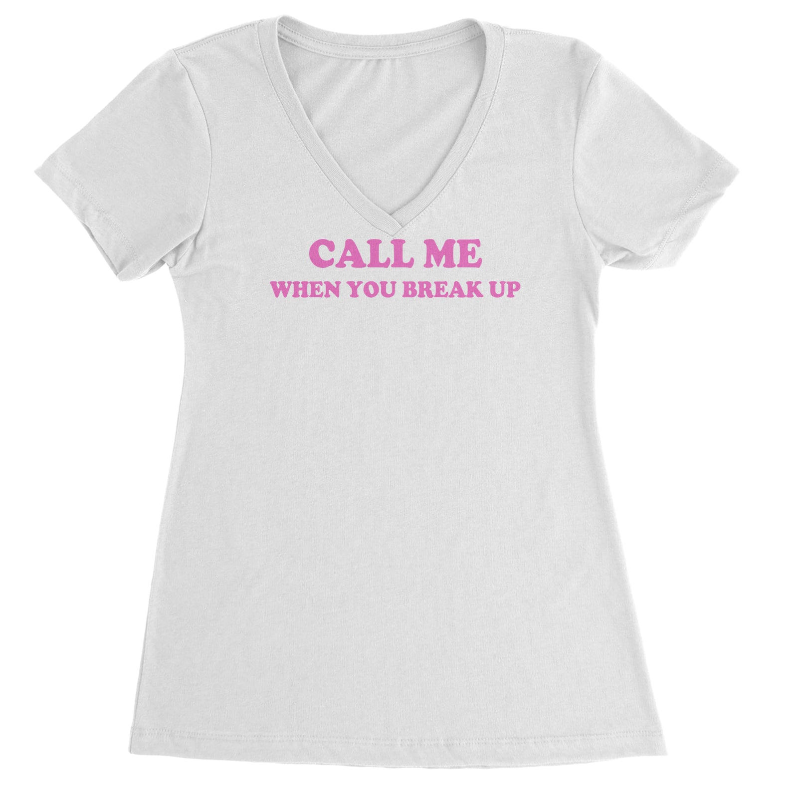 Call ME When You Break Up Ladies V-Neck T-shirt Black
