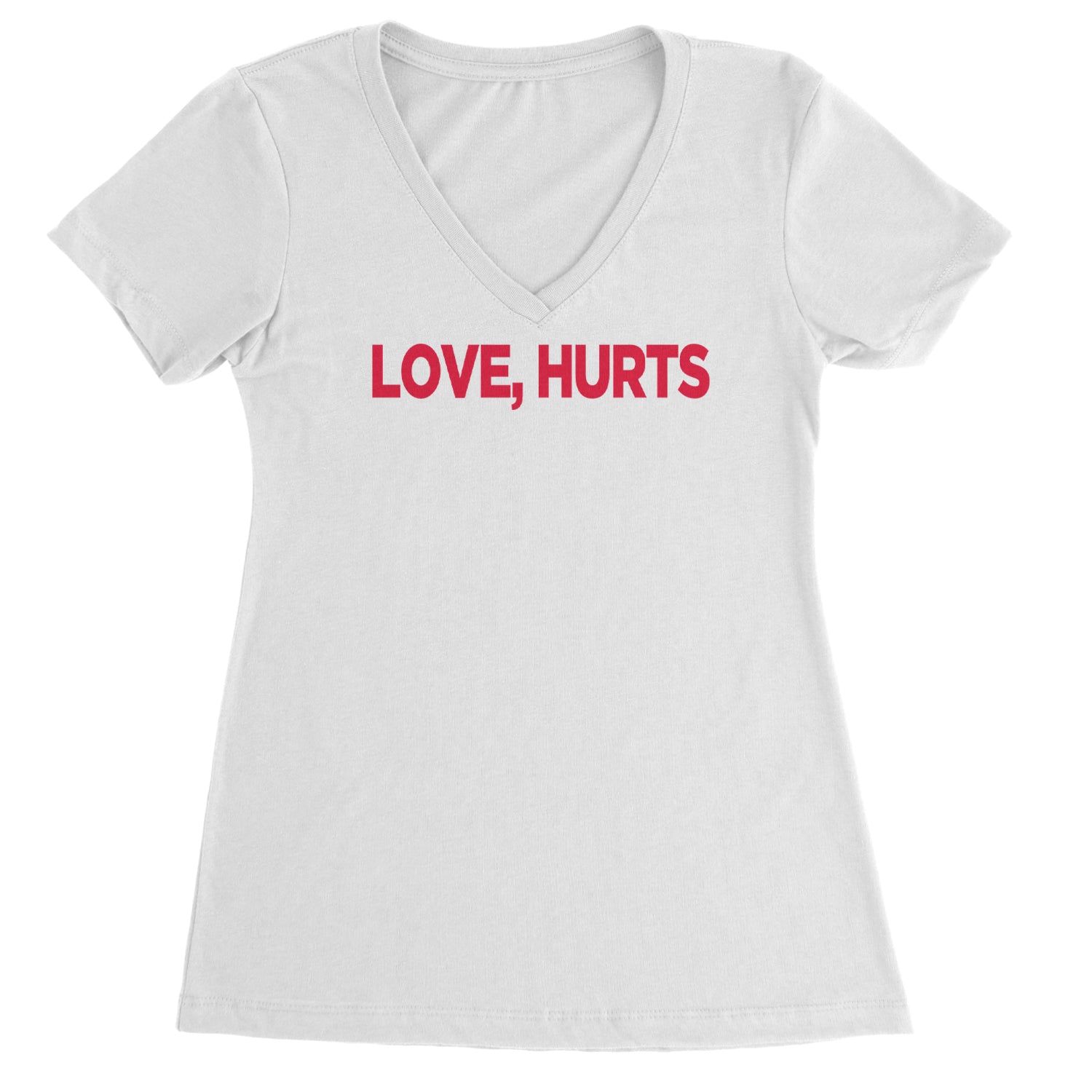Love Hurts Ladies V-Neck T-shirt Black