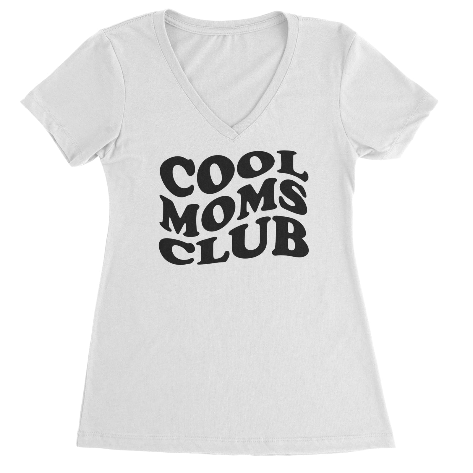 Cool Moms Club Mother Mama Ladies V-Neck T-shirt White