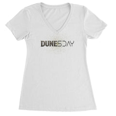 DunesDay Desert Apocolypse Ladies V-Neck T-shirt White