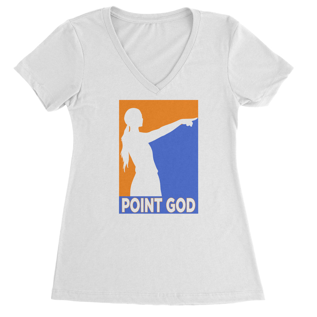 Point God Cunningham Basketball Pointing Meme  Ladies V-Neck T-shirt White