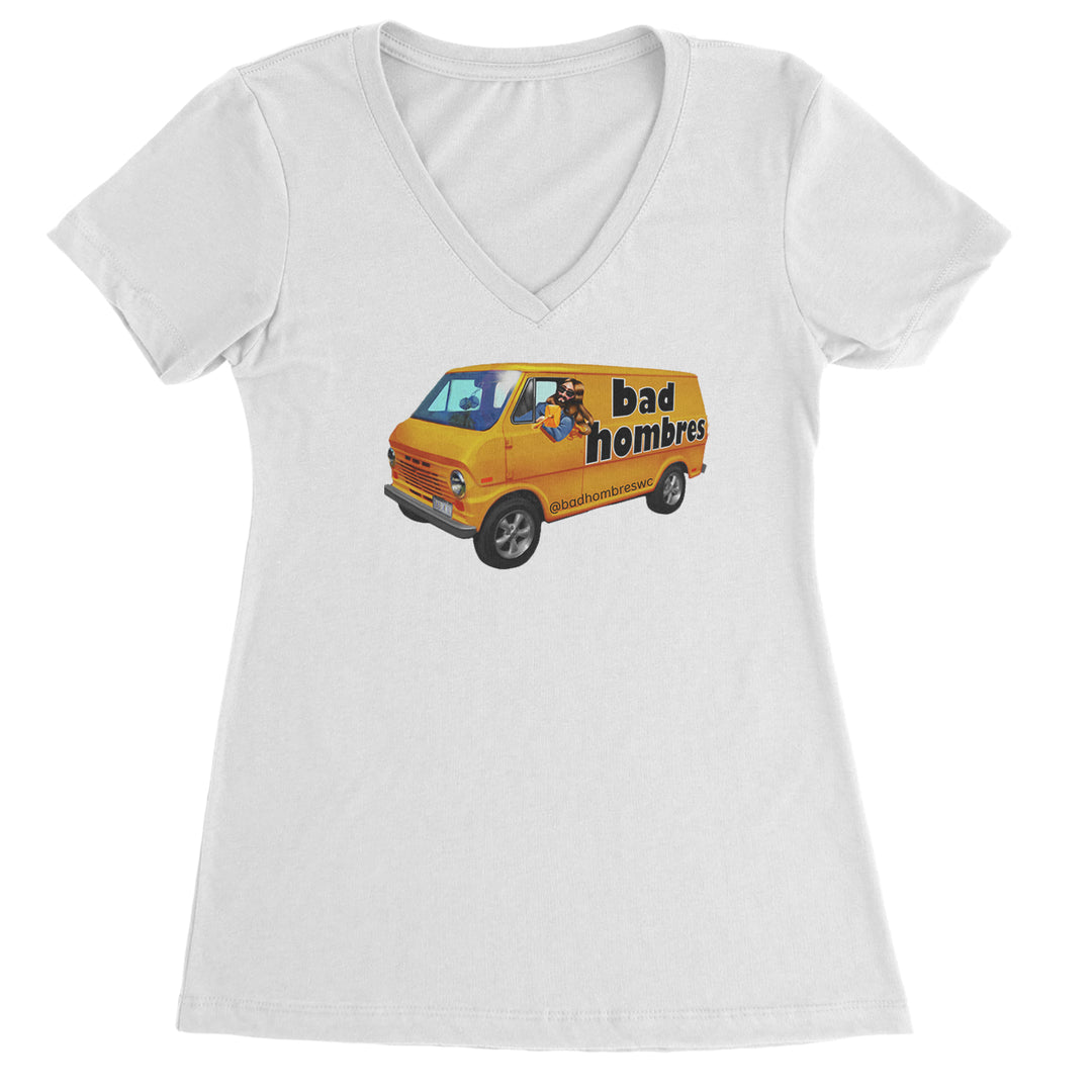 Bad Hombres Van West Chester Band Ladies V-Neck T-shirt White