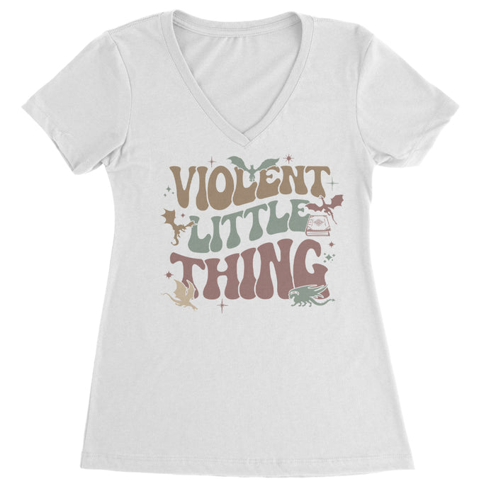 Violent Little Thing Dragon Ladies V-Neck T-shirt