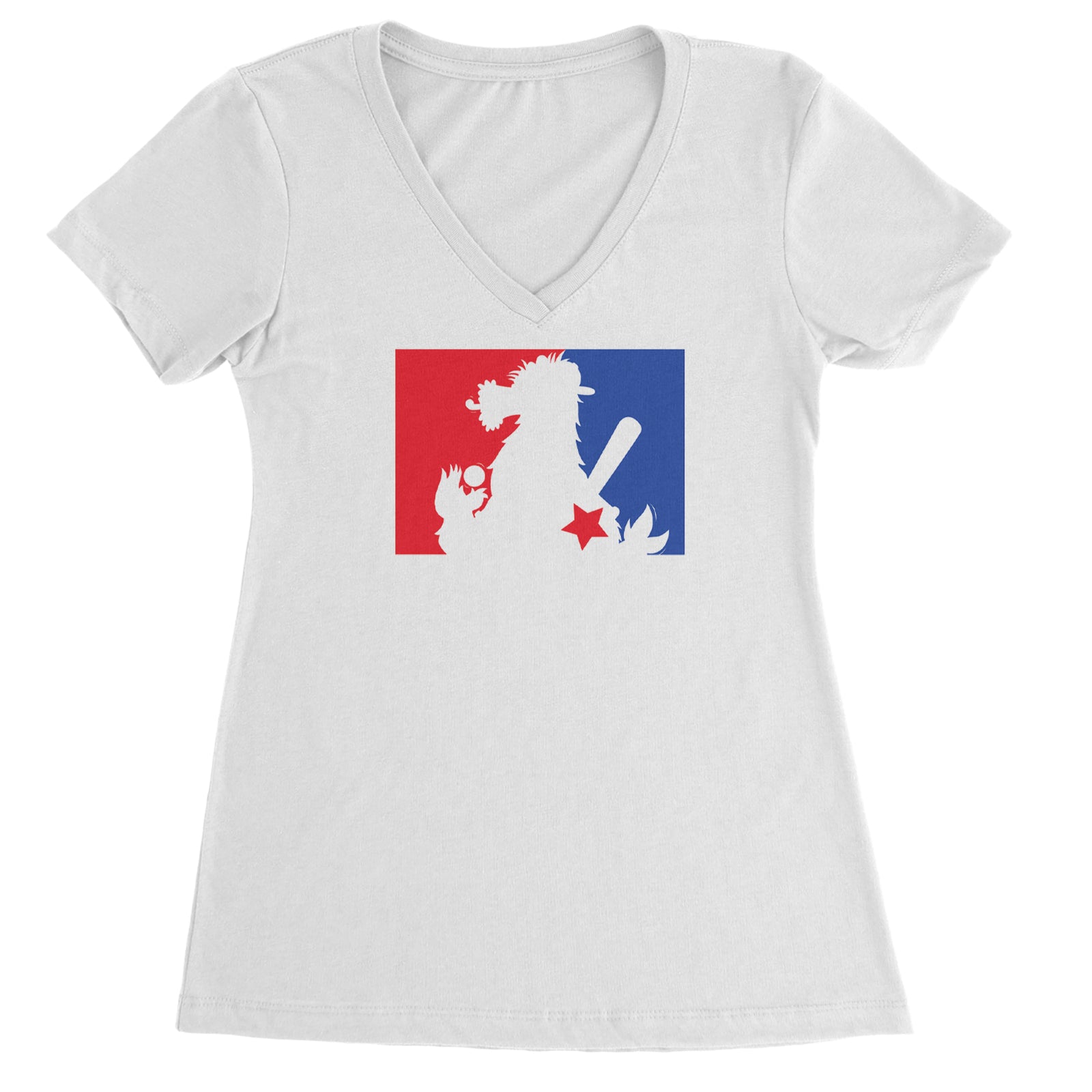 Philly Baseball Phan Ladies V-Neck T-shirt White