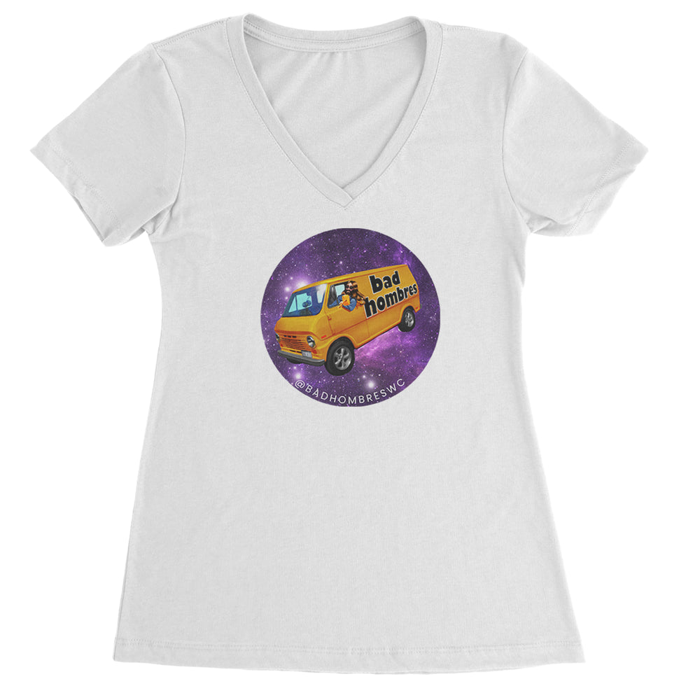 Bad Hombres Space West Chester Band Ladies V-Neck T-shirt White