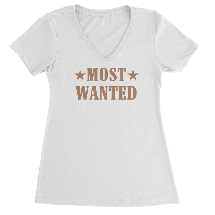 Most Wanted Cowboy Ladies V-Neck T-shirt