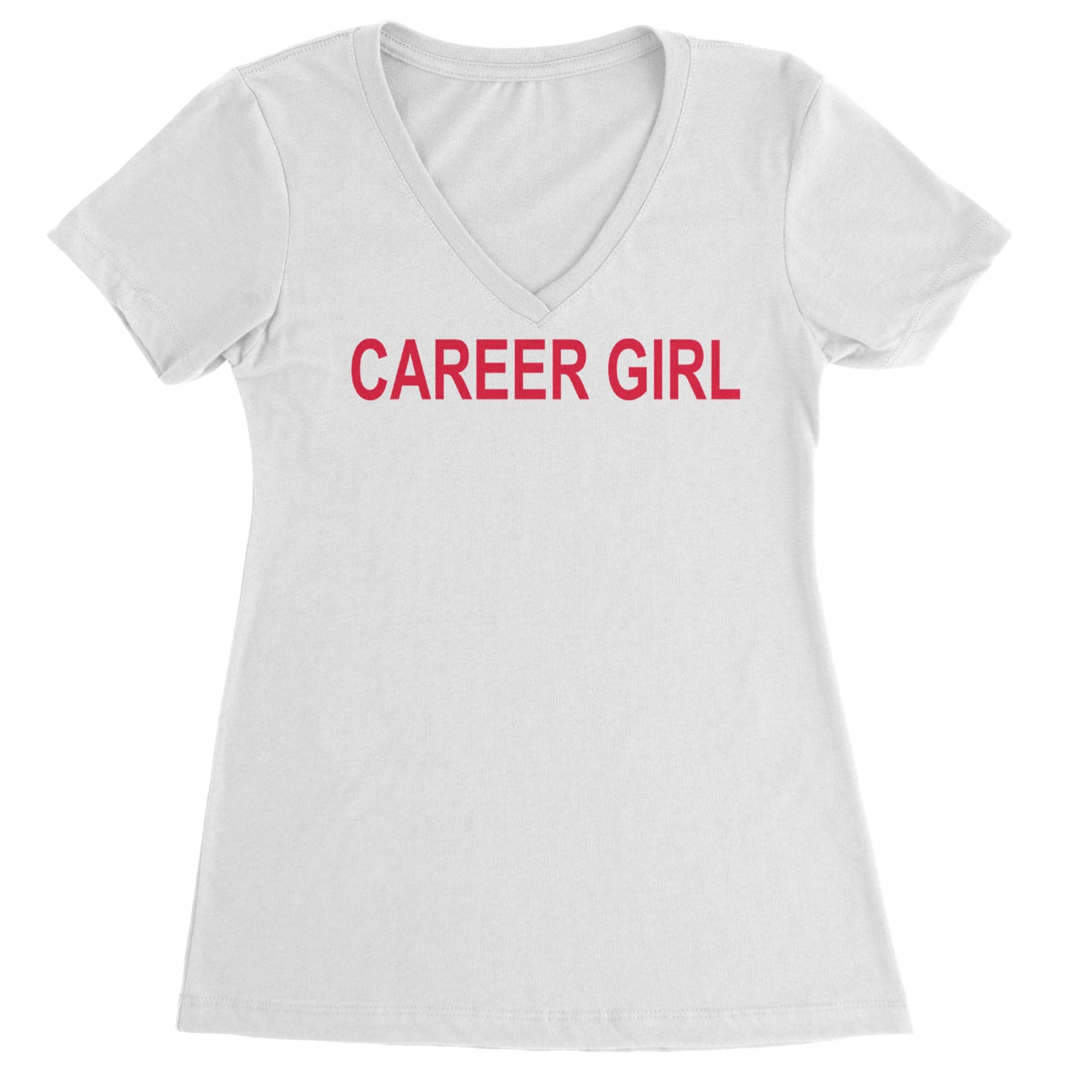 Career Girl Trendsetter Statement Ladies V-Neck T-shirt White