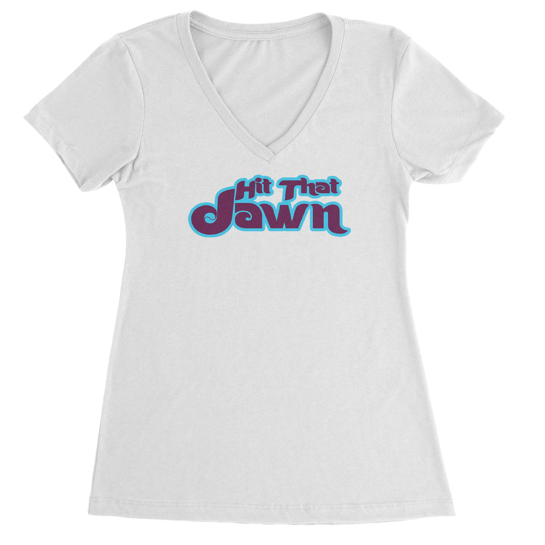 Hit That Jawn Philly Baseball graphic on Women's Lightweight V-Neck T-Shirt in White