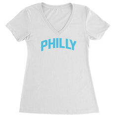 Philly Philadelphia Pride Ladies V-Neck T-shirt White