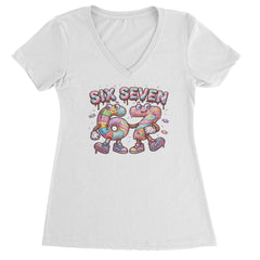67 Candy Swirl Meme Ladies V-Neck T-shirt White