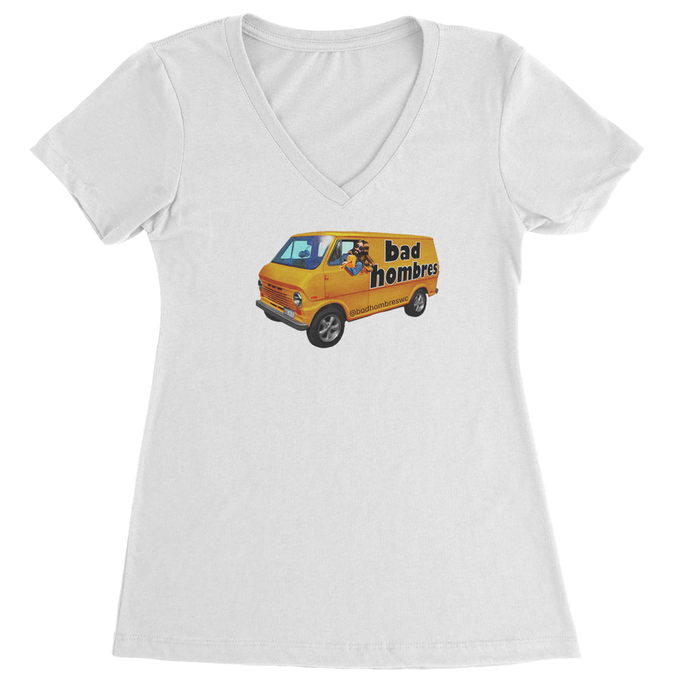 Bad Hombres Van West Chester Band Ladies V-Neck T-shirt White