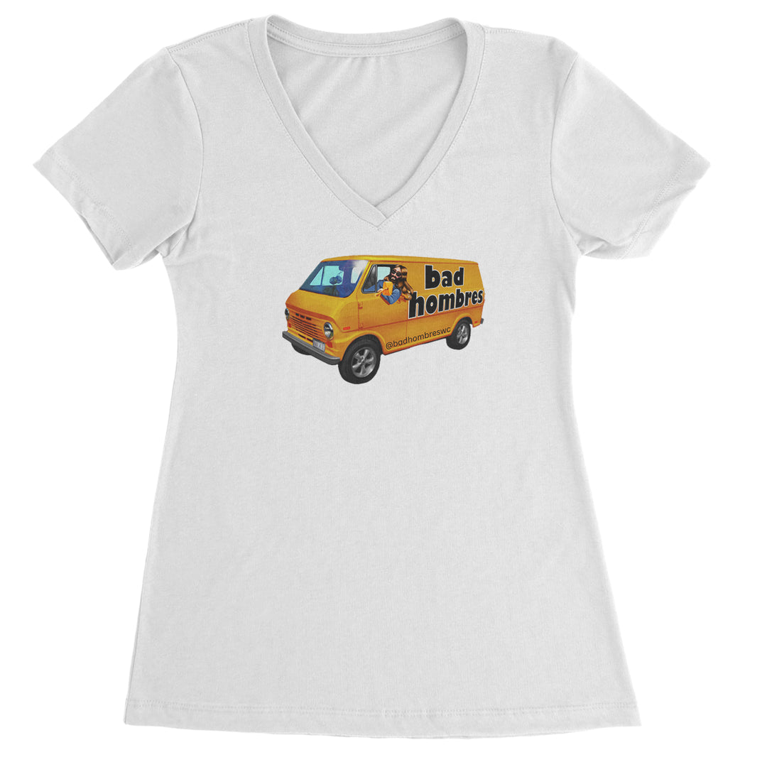 Bad Hombres Van West Chester Band Ladies V-Neck T-shirt White