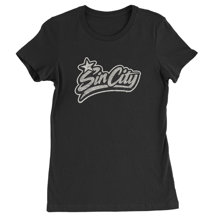 Sin City Vegas Retro Vintage Womens T-shirt
