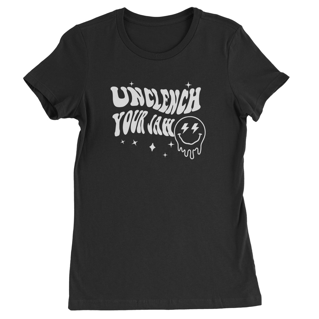 Unclench Your Jaw Festival Rave EDM Womens T-shirt Black