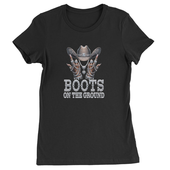 Boots On The Ground Bling Womens T-shirt