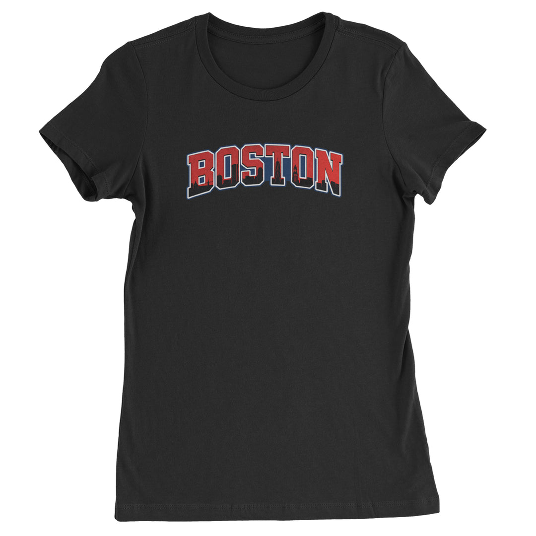 Boston City Pride Skyline Womens T-shirt Black
