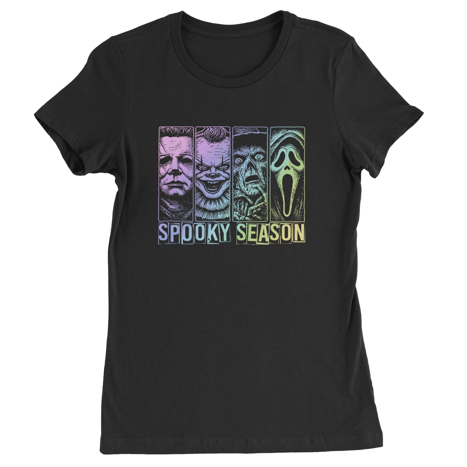 Spooky Season Horror Icons Halloween Womens T-shirt Black