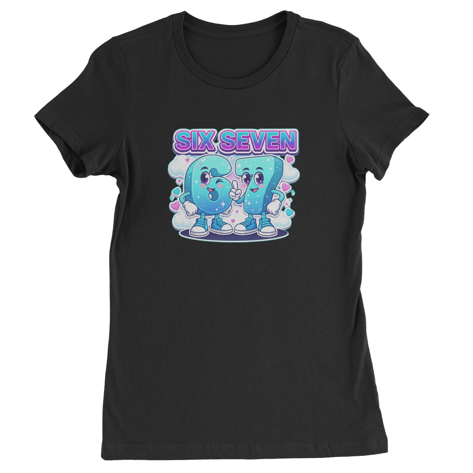 67 Six Seven Meme Kawaii Cloud Womens T-shirt Black