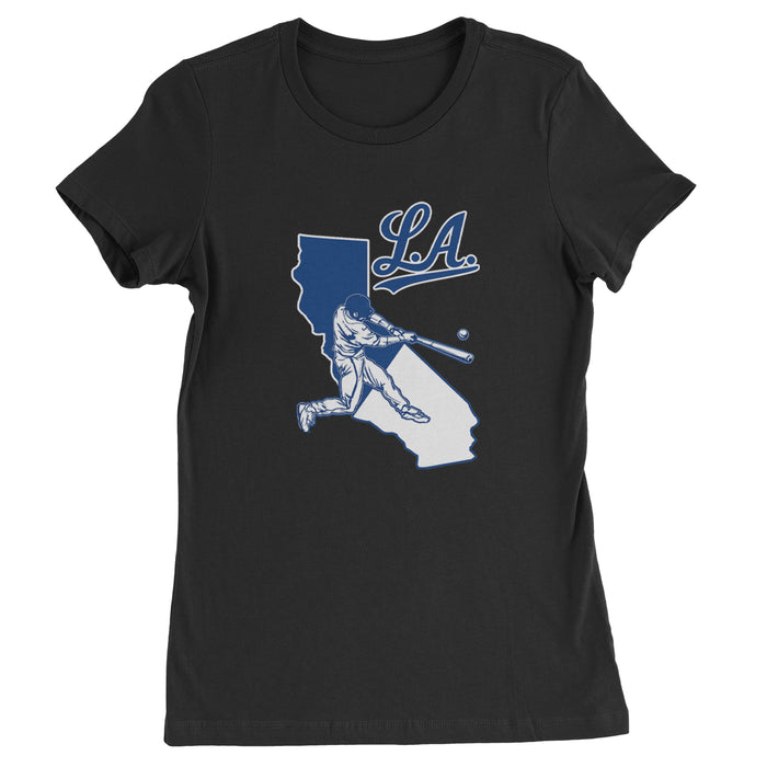 Los Angeles Baseball Batter Up Womens T-shirt