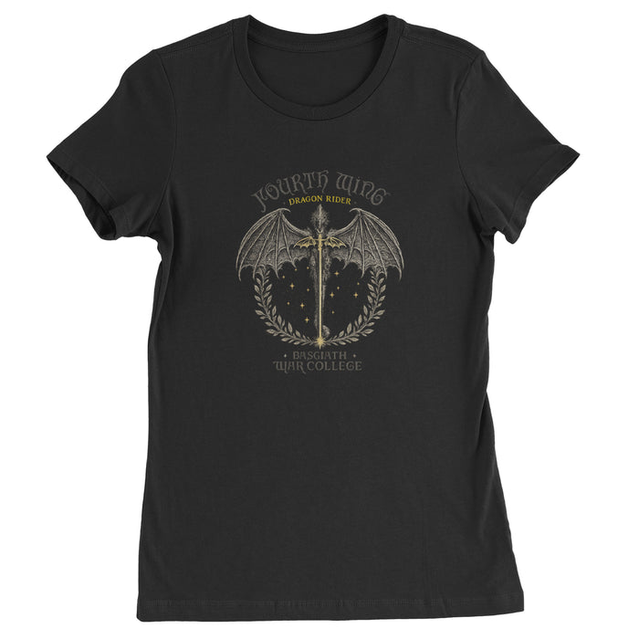Fourth Wing Dragon Rider Vintage Basgiath War College Womens T-shirt