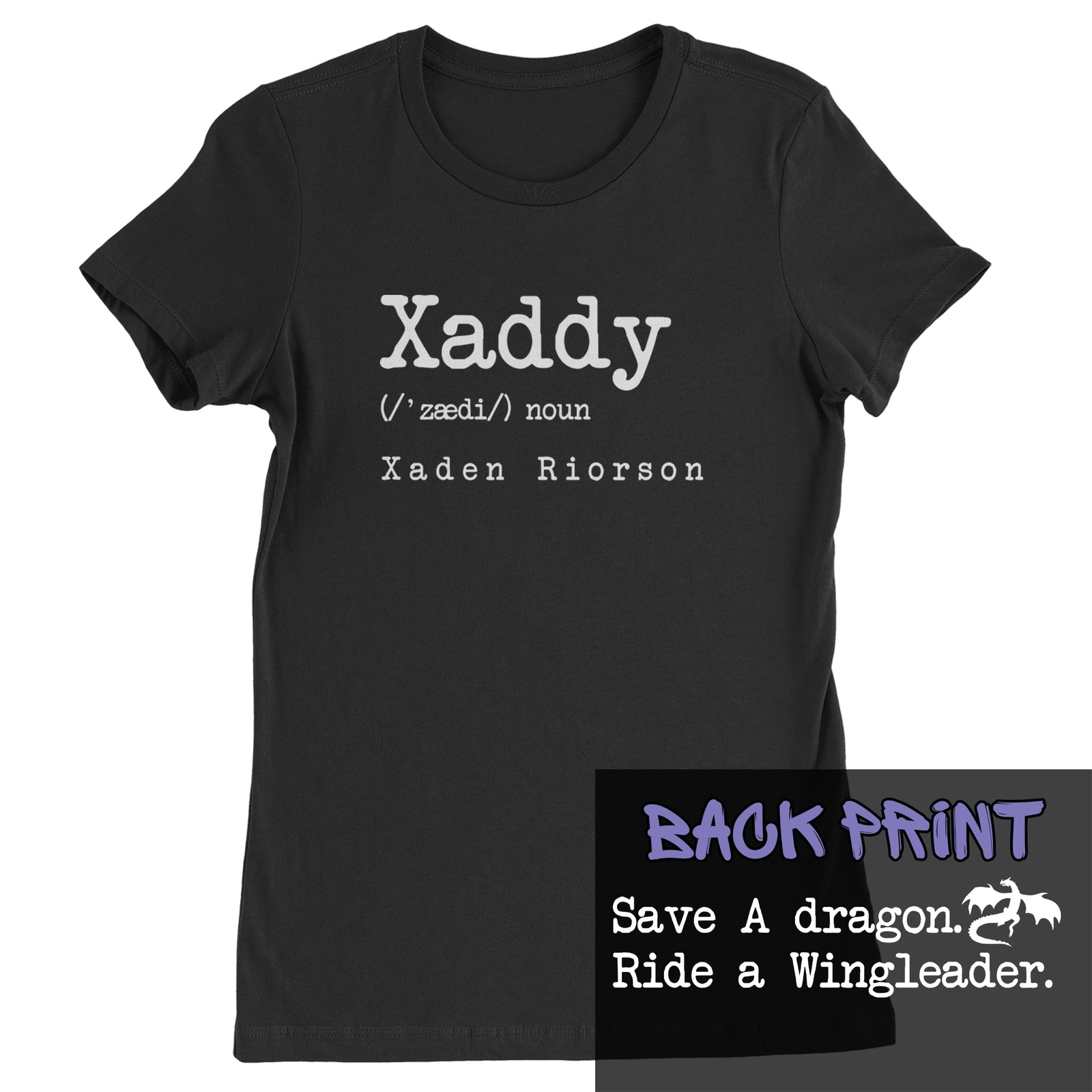 Xaddy Save A Dragon Ride A Wingleader Womens T-shirt Black