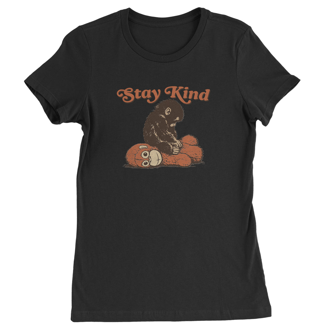 Punch Stay Kind Macaque Womens T-shirt Black