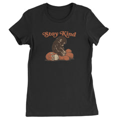 Punch Stay Kind Macaque Womens T-shirt Black
