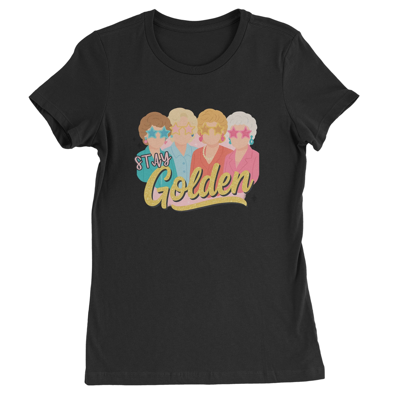 Stay Golden Girls Retro Womens T-shirt Black