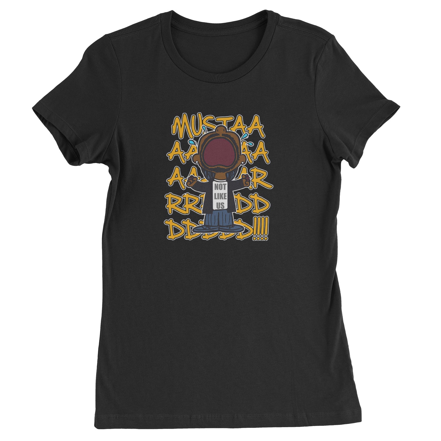 MUSTARD! Not Like Us Tv Off  Womens T-shirt Black