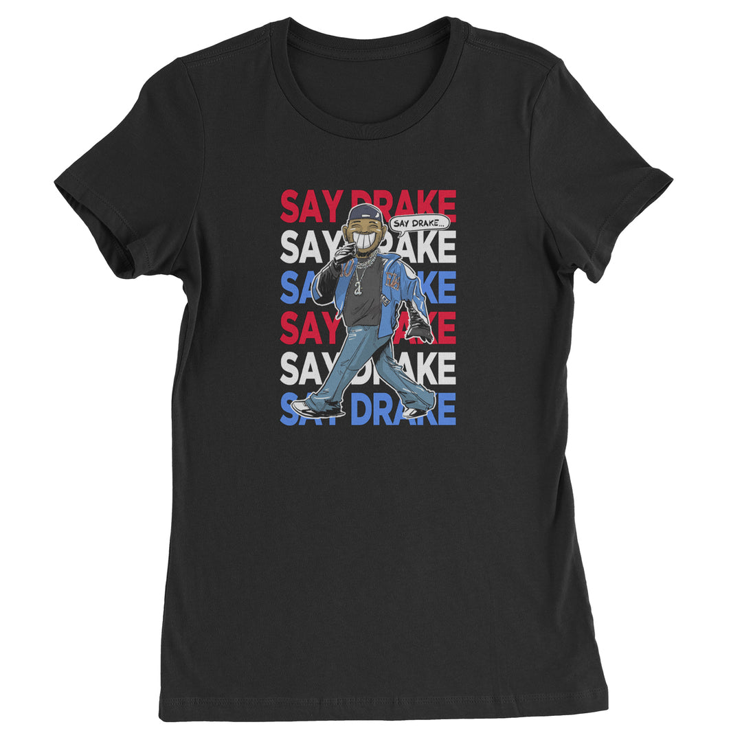 Say Drake Smiling Meme Mustard Womens T-shirt Black