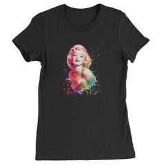 Mrs. Monroe Watercolors Bombshell Womens T-shirt Black