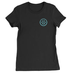 TLC To Love a Canine Dog Rescue Teal Womens T-shirt Black