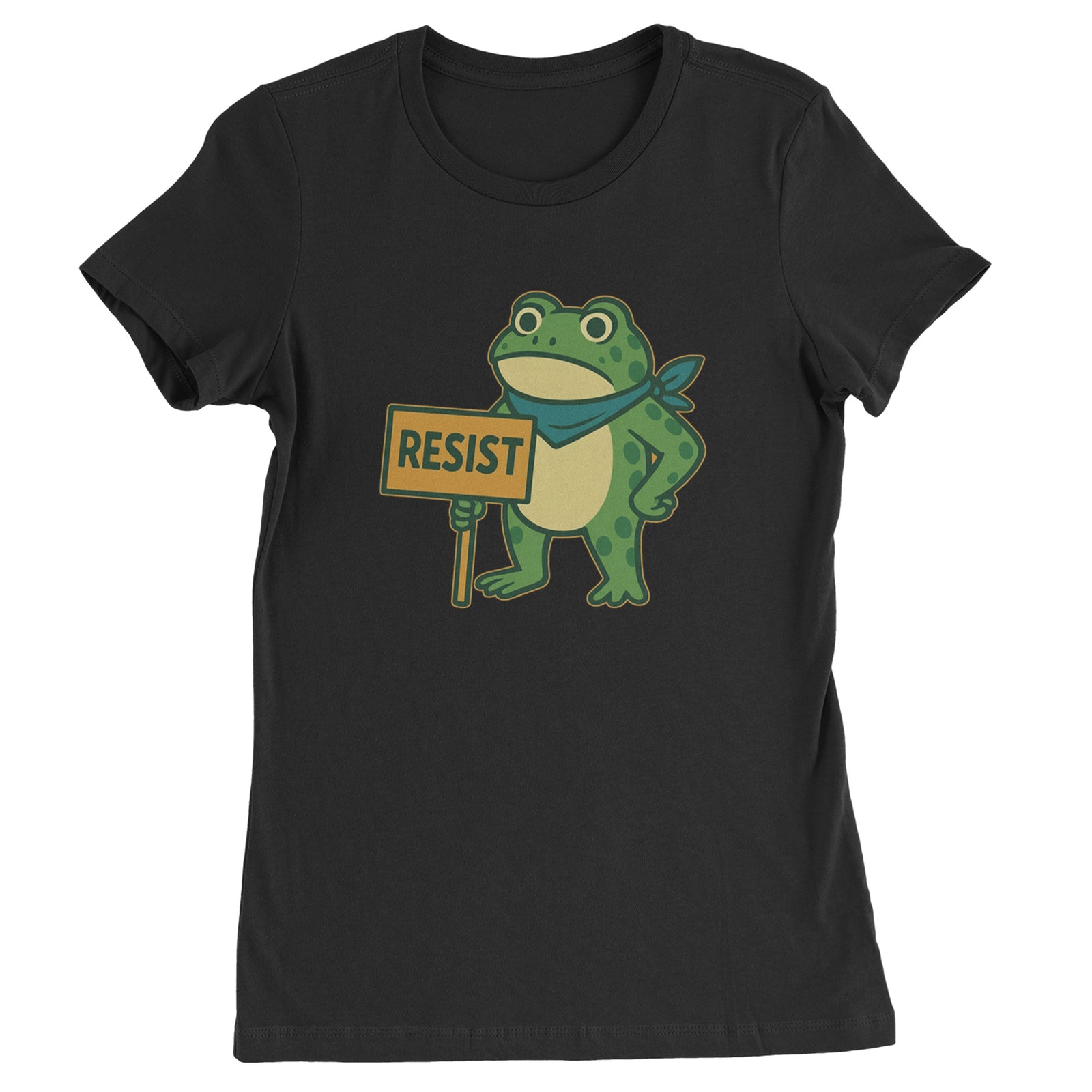 Sign Resist Meme Frog Protest Womens T-shirt Black